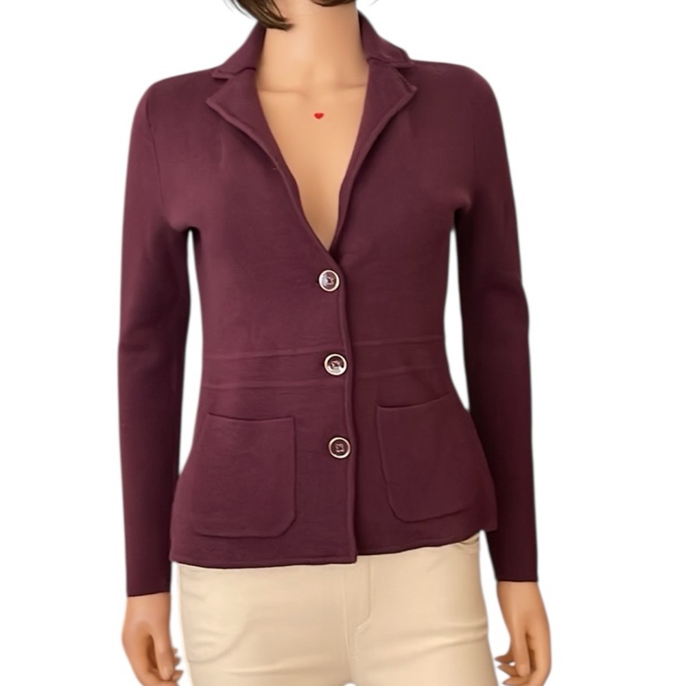 Talbots Double Faced Merino Wool Knit Cardigan